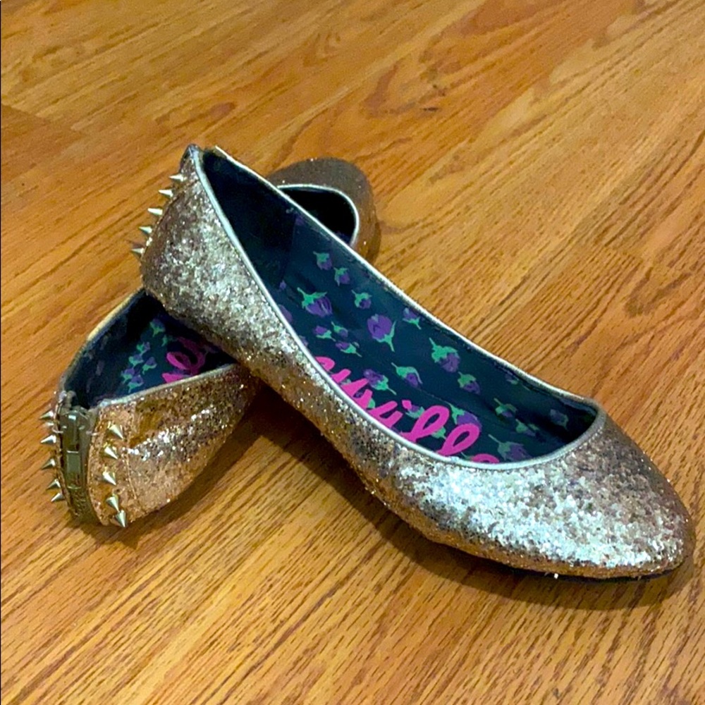 Gold studded flats